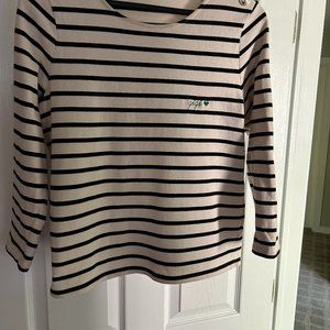Sezanne Paris black and white stripe top size small